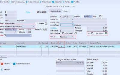 Tipos de facturas emitidas en Ahora ERP