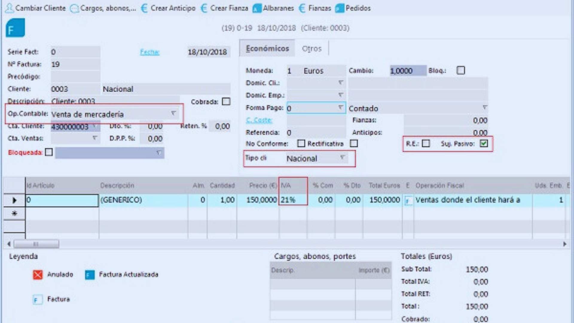 Tipos de facturas emitidas en Ahora ERP - Informática Ingenia